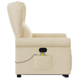 Fauteuil inclinable de massage Crème Tissu
