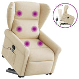 Fauteuil inclinable de massage Crème Tissu