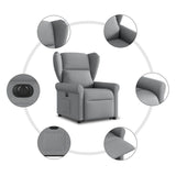 Fauteuil inclinable électrique gris clair tissu