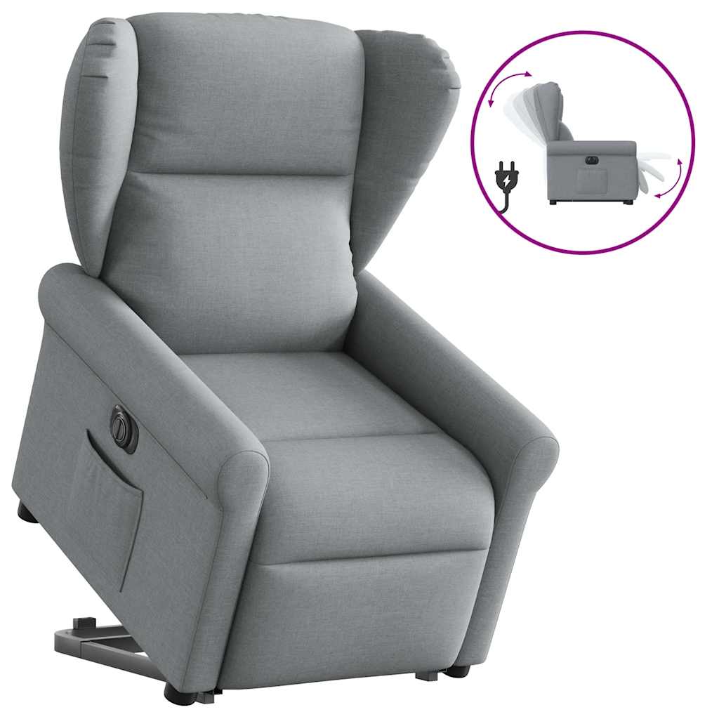 Fauteuil inclinable électrique gris clair tissu