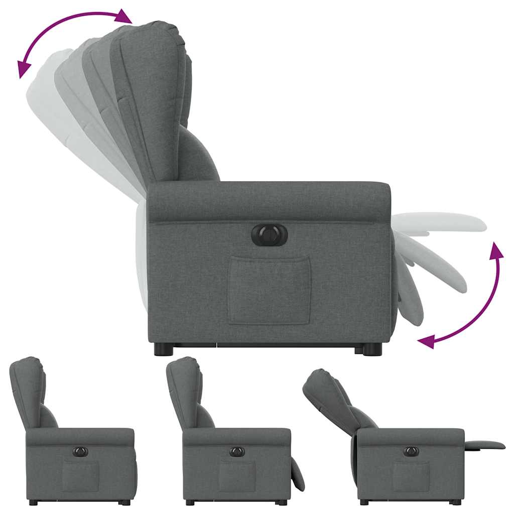 Fauteuil inclinable électrique gris foncé tissu