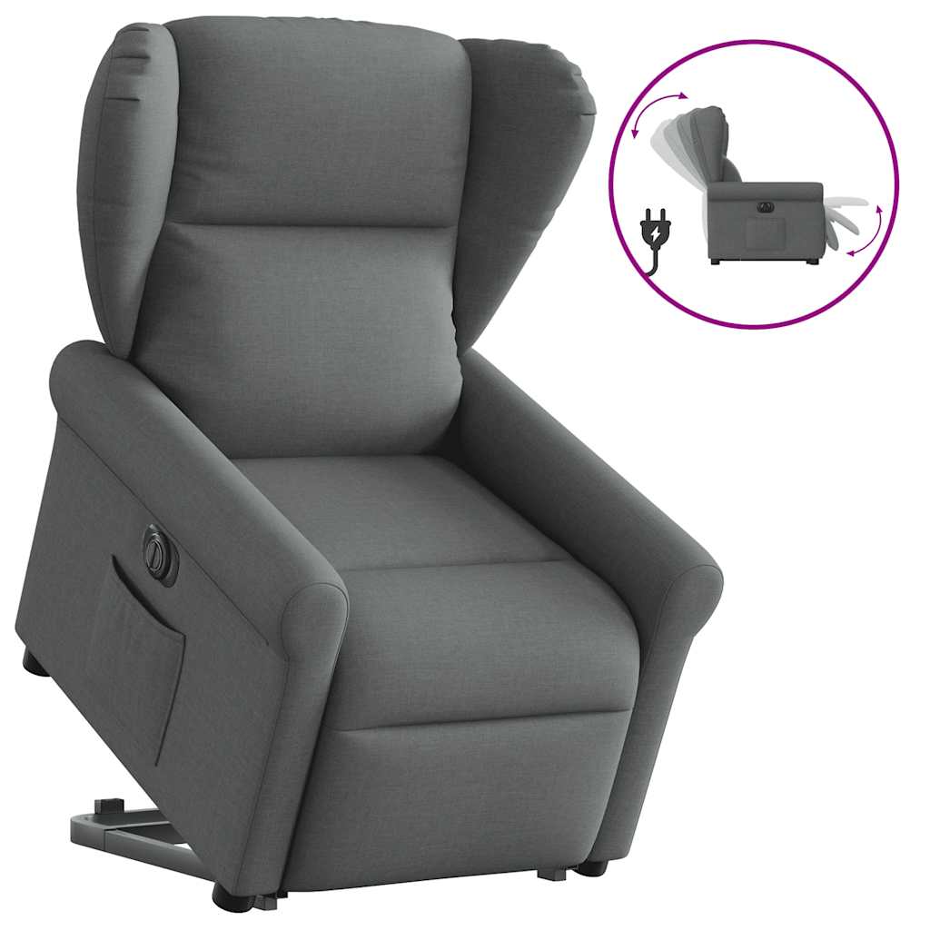 Fauteuil inclinable électrique gris foncé tissu