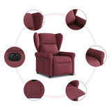 Fauteuil inclinable électrique rouge bordeaux tissu