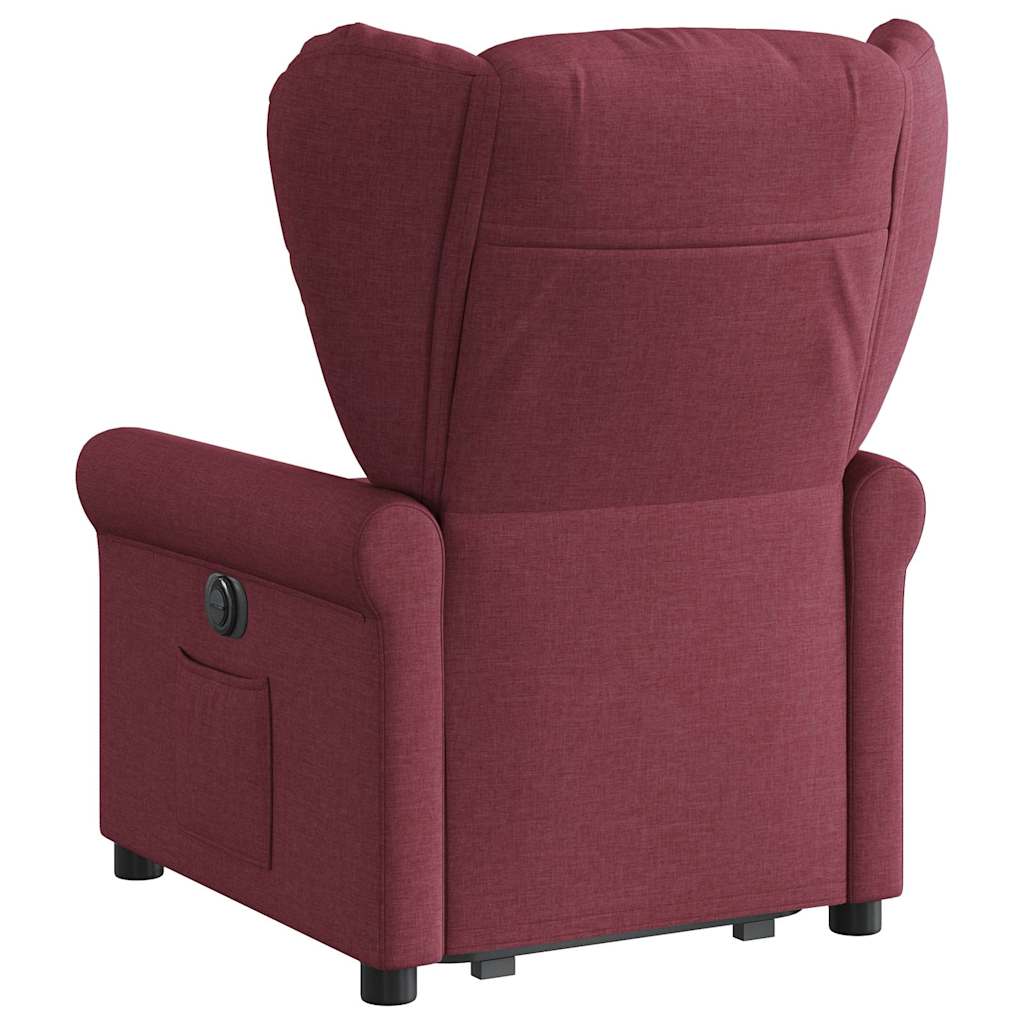 Fauteuil inclinable électrique rouge bordeaux tissu