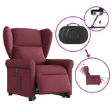Fauteuil inclinable électrique rouge bordeaux tissu