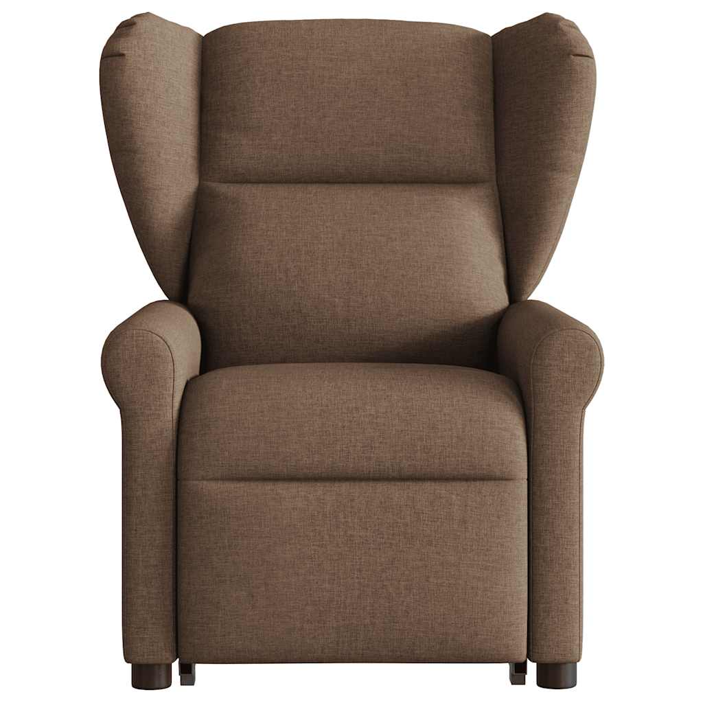 Fauteuil inclinable électrique marron tissu