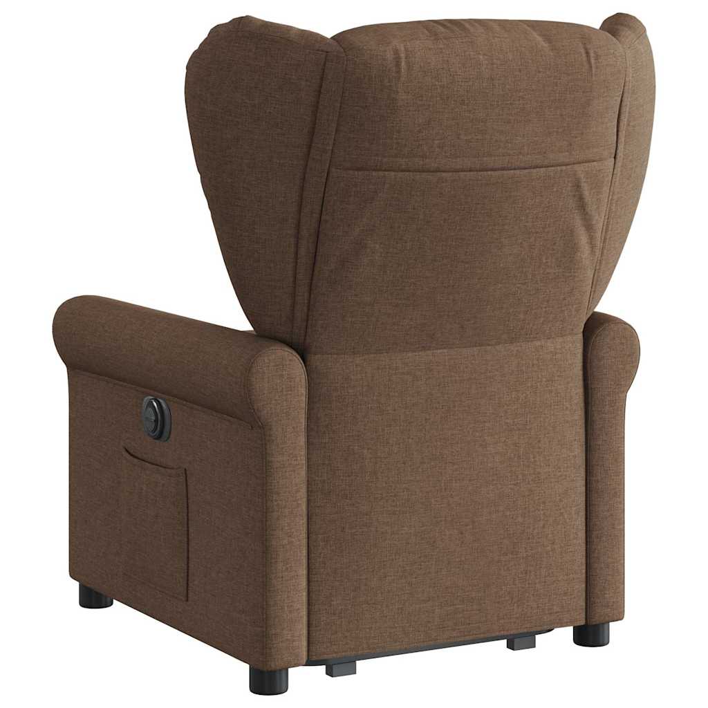 Fauteuil inclinable électrique marron tissu