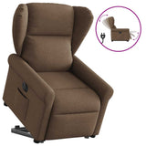 Fauteuil inclinable électrique marron tissu
