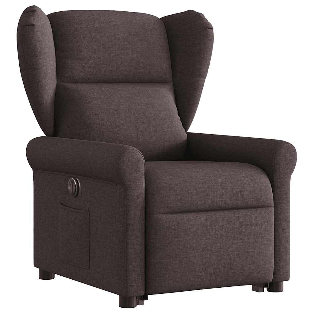 Fauteuil inclinable électrique marron foncé tissu