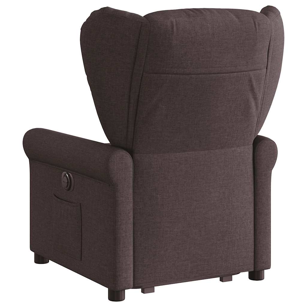 Fauteuil inclinable électrique marron foncé tissu