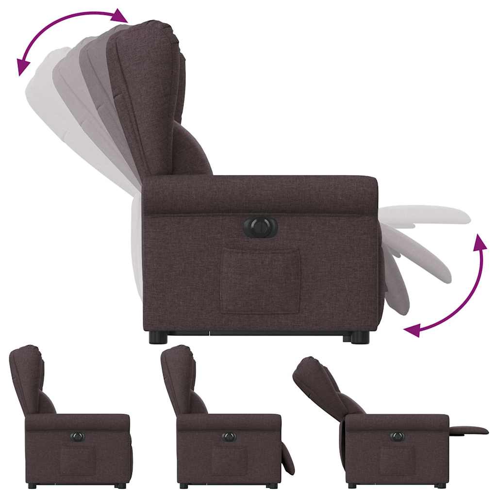 Fauteuil inclinable électrique marron foncé tissu