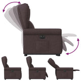 Fauteuil inclinable électrique marron foncé tissu