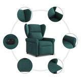 Fauteuil inclinable électrique vert foncé tissu