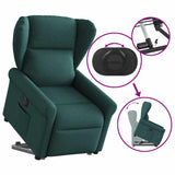 Fauteuil inclinable électrique vert foncé tissu