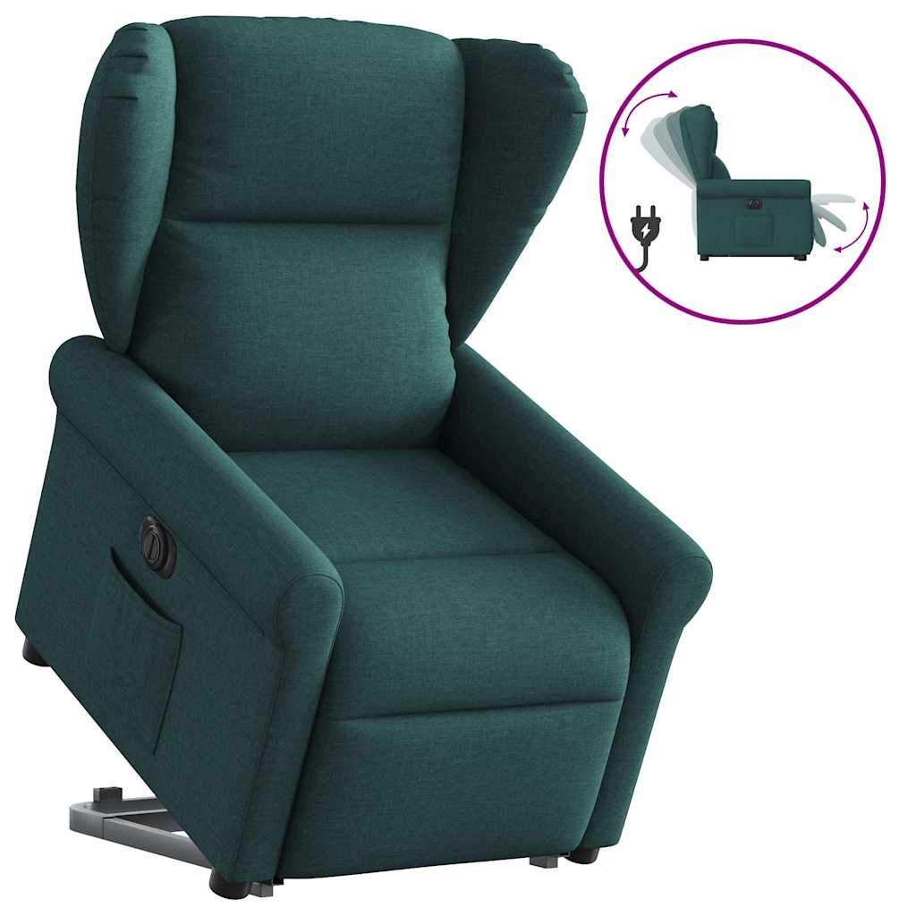 Fauteuil inclinable électrique vert foncé tissu