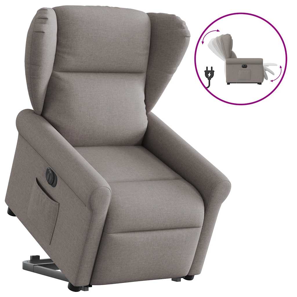 Fauteuil inclinable électrique taupe tissu