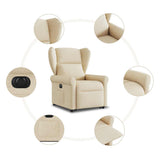 Fauteuil inclinable électrique crème tissu