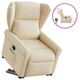 Fauteuil inclinable électrique crème tissu