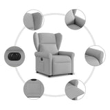 Fauteuil inclinable électrique gris nuage tissu