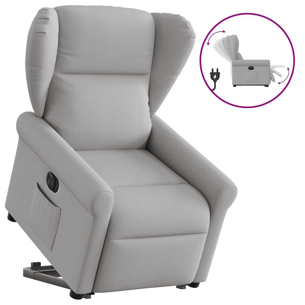 Fauteuil inclinable électrique gris nuage tissu