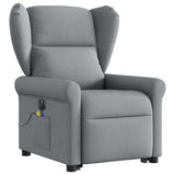 Fauteuil inclinable de massage électrique Gris clair Tissu