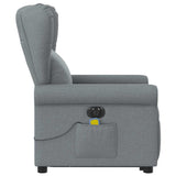 Fauteuil inclinable de massage électrique Gris clair Tissu