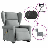 Fauteuil inclinable de massage électrique Gris clair Tissu