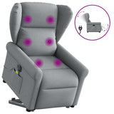 Fauteuil inclinable de massage électrique Gris clair Tissu