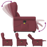 Fauteuil inclinable de massage électrique Rouge bordeaux Tissu