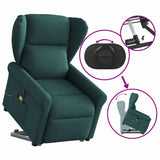 Fauteuil inclinable de massage électrique Vert foncé Tissu