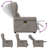 Fauteuil inclinable de massage électrique Taupe Tissu