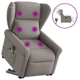 Fauteuil inclinable de massage électrique Taupe Tissu