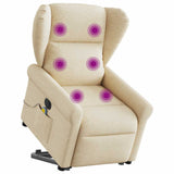 Fauteuil inclinable de massage électrique Crème Tissu