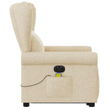 Fauteuil inclinable de massage électrique Crème Tissu