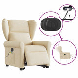Fauteuil inclinable de massage électrique Crème Tissu