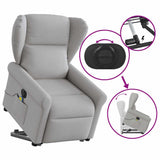 Fauteuil inclinable de massage électrique gris nuage tissu