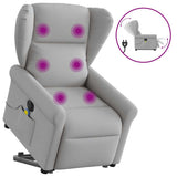 Fauteuil inclinable de massage électrique gris nuage tissu