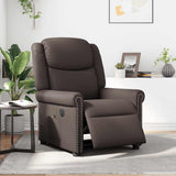 Fauteuil de massage inclinable électrique marron brillant