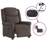 Fauteuil de massage inclinable électrique marron brillant