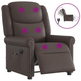 Fauteuil de massage inclinable électrique marron brillant