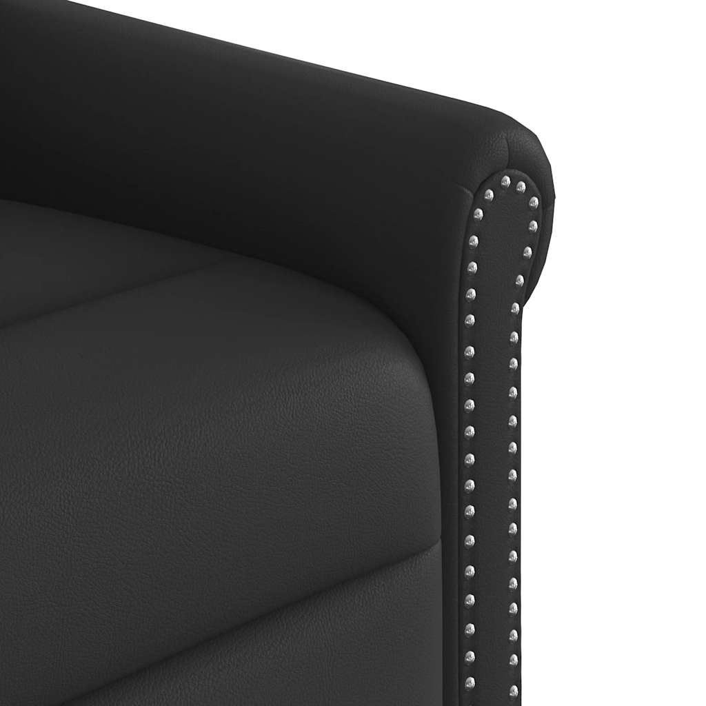 Fauteuil inclinable noir brillant similicuir