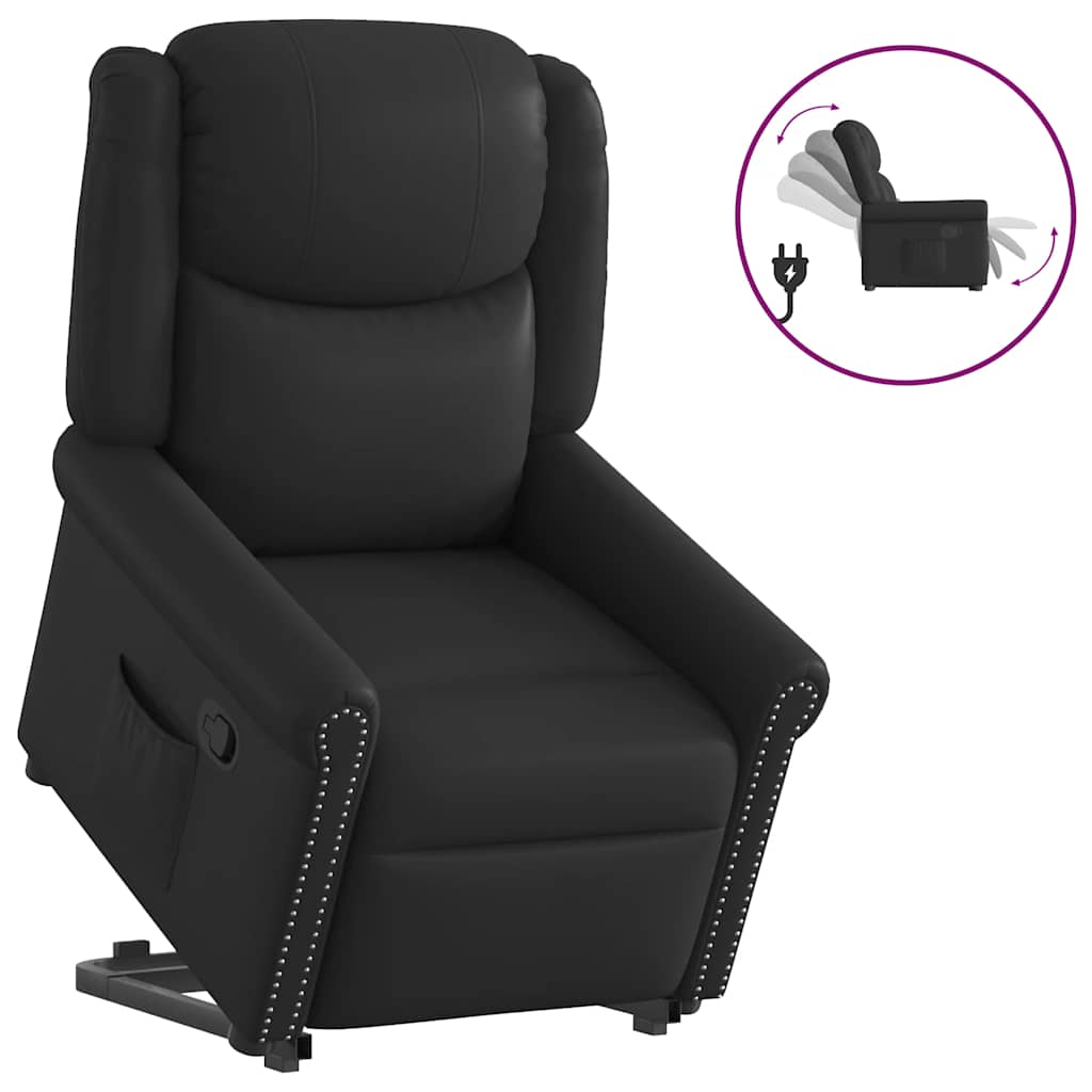 Fauteuil inclinable noir brillant similicuir