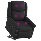 Fauteuil de massage inclinable noir brillant similicuir