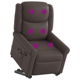 Fauteuil de massage inclinable marron brillant similicuir