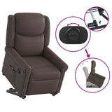 Fauteuil de massage inclinable marron brillant similicuir