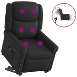 Fauteuil inclinable massage électrique noir brillant similicuir