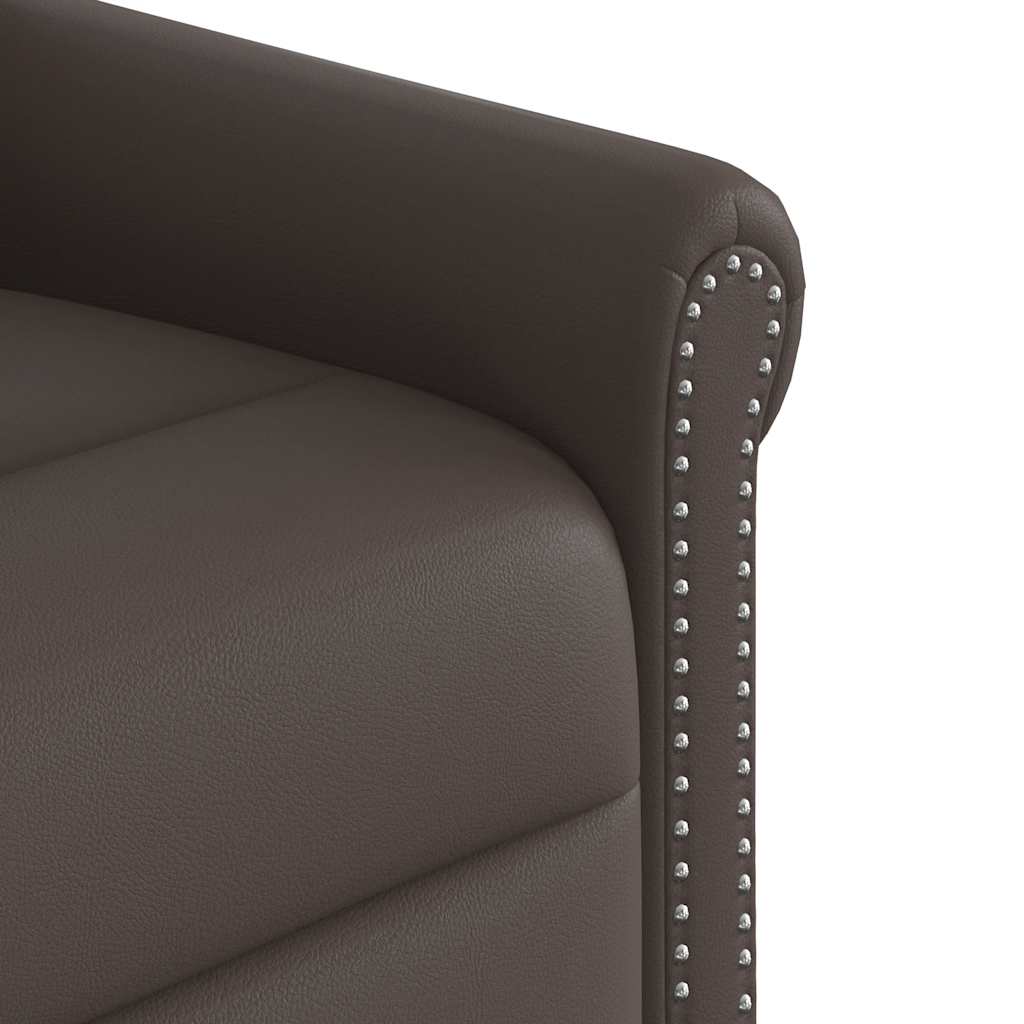Fauteuil inclinable massage électrique marron brillant