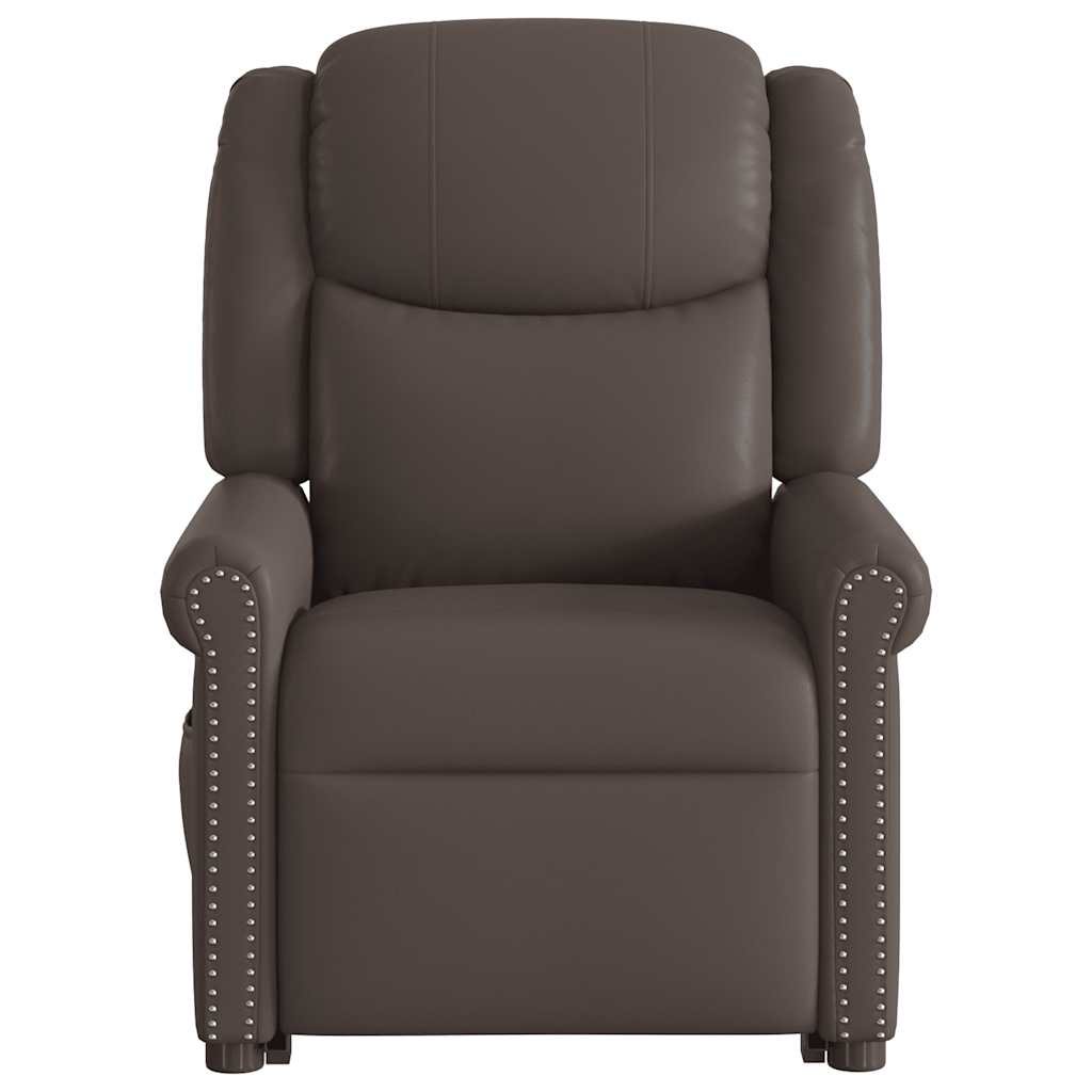 Fauteuil inclinable massage électrique marron brillant