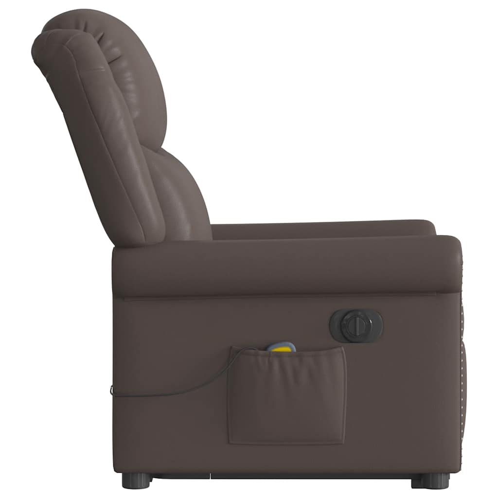 Fauteuil inclinable massage électrique marron brillant