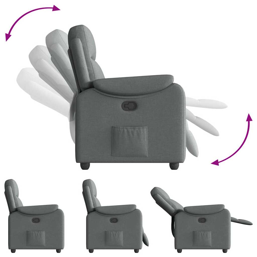 Fauteuil inclinable Gris foncé Tissu